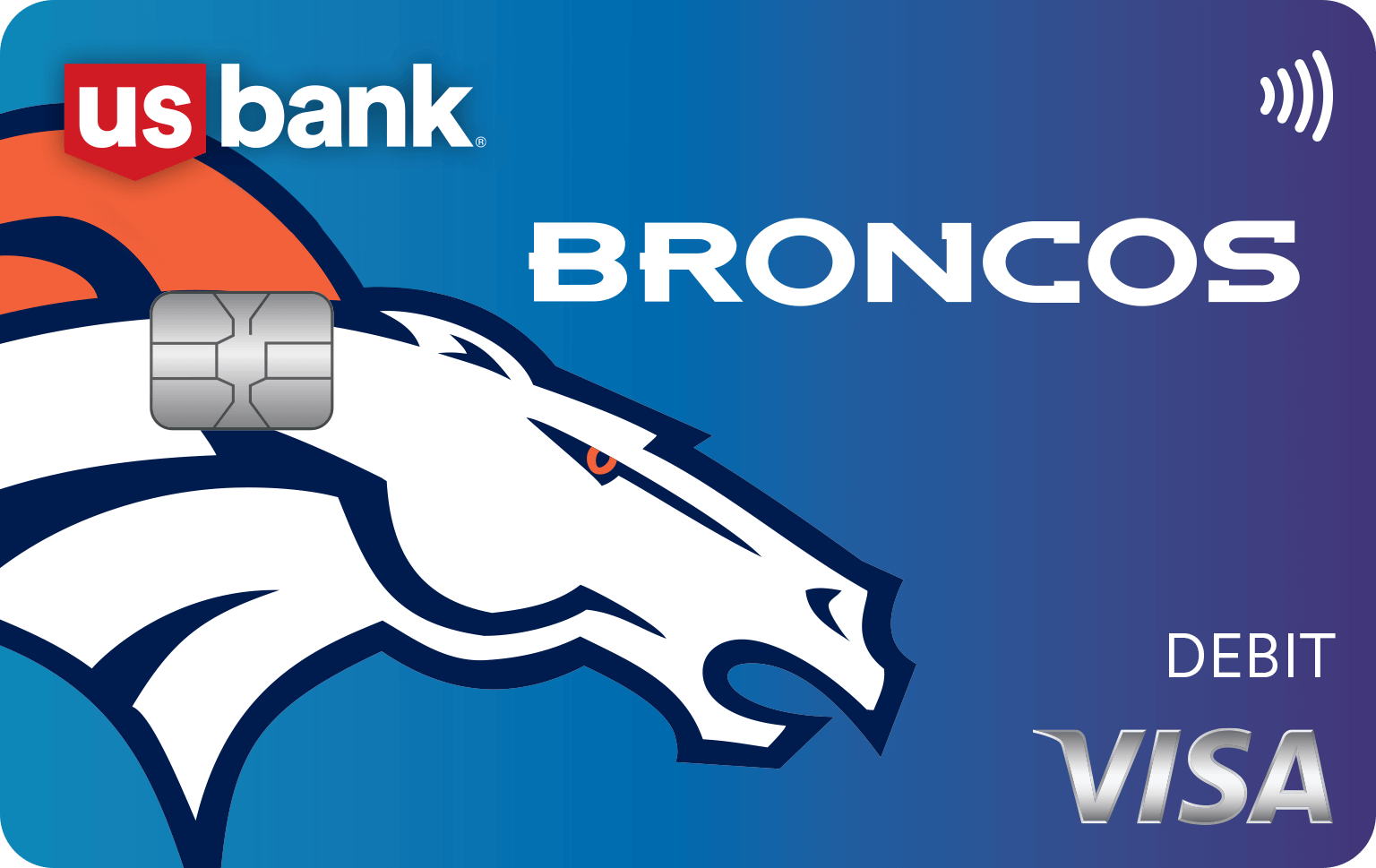 Card 4. Denver Broncos Visa debit card design.