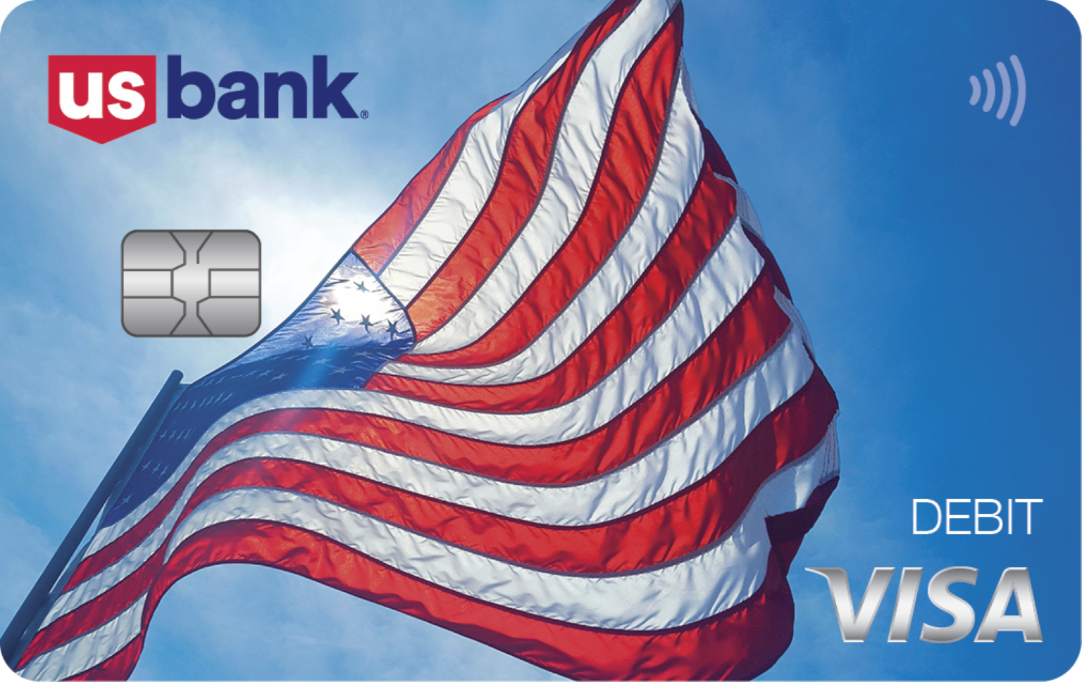 Card 3. American flag Visa debit card design.