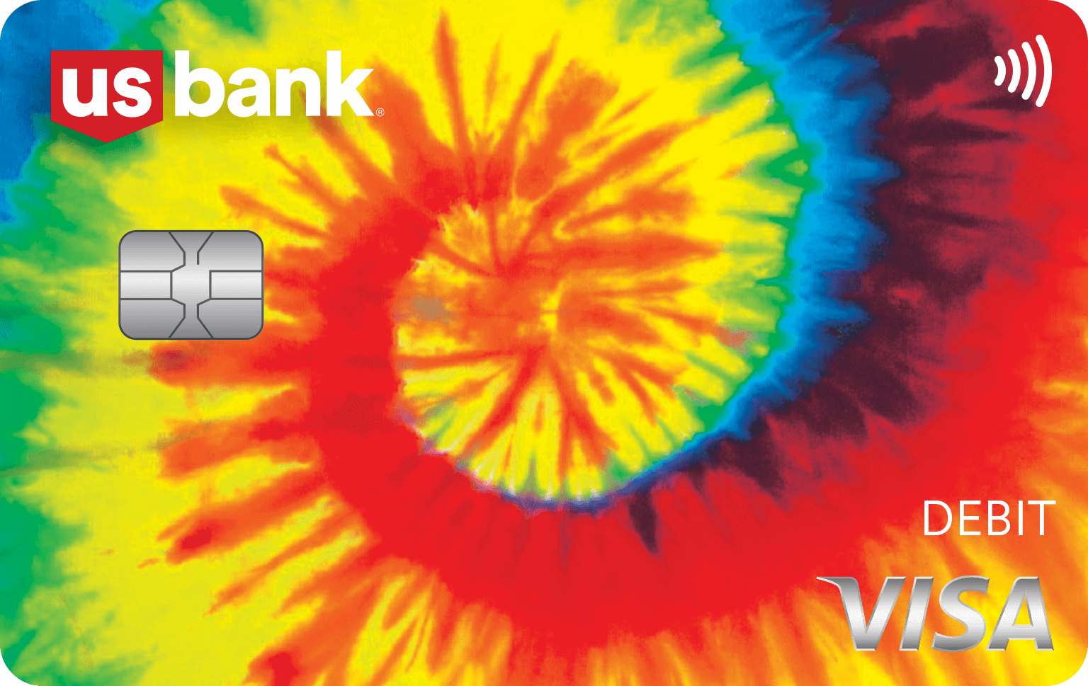 Card 9. Tie dye Visa debit card design.